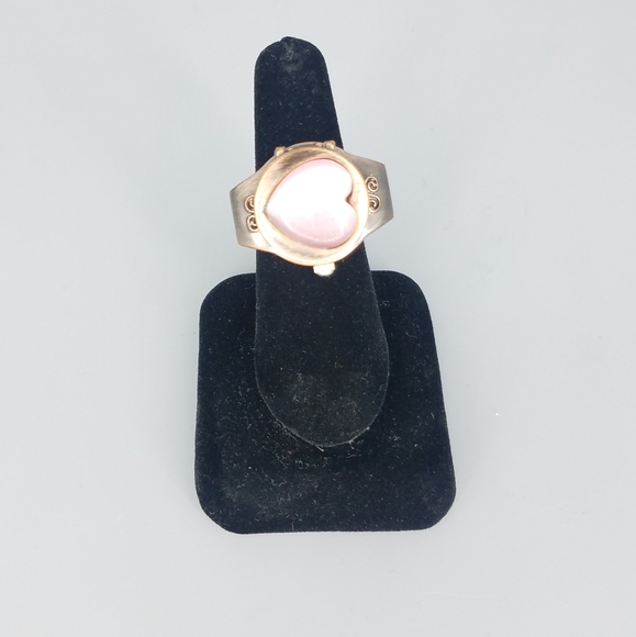 Pink Heart Rose Gold Metaltone Ring Watch - Picture 6 of 11
